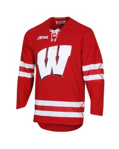 Wisconsin Badgers Under Armour Red Youth Women's Replica Hockey Jersey