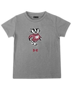 Wisconsin Badgers Under Armour Gray Toddler Bucky Tech T-Shirt
