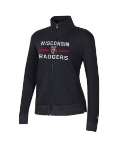 Wisconsin Badgers Under Armour Women's Black Breese All Day Fleece Full Zip
