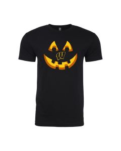 Wisconsin Badgers Black 2022 Halloween Motion W Jack-O-Lantern T-Shirt