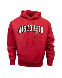 Wisconsin Badgers Red Offset Bucky TT Hooded Sweatshirt