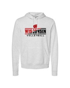 Wisconsin Badgers White Volleyball Dimmer Hooded Sweatshirt