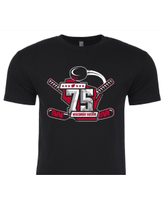 Wisconsin Badgers Black Hockey 75th Anniversary Commemorative T-Shirt