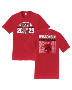 Wisconsin Badgers Red 2023 Football Schedule T-Shirt
