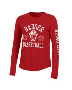 Wisconsin Badgers Under Armour Red Women's Basketball Hoop Long Sleeve T-Shirt