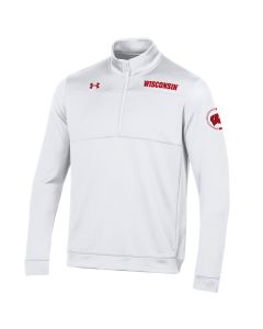 Wisconsin Badgers Under Armour Red Sideline Mid-Weight 1/2 Zip Pullover