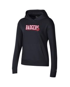 Wisconsin Badgers Under Armour Black Women's Bassett All Day Fleece Hooded Sweatshirt