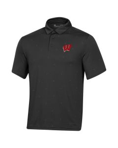 Wisconsin Badgers Under Armour Black Dot Pin Polo