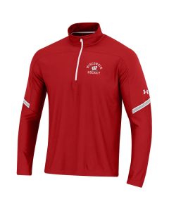 Wisconsin Badgers Under Armour Red Hockey Tech Mesh 1/4 Zip Pullover