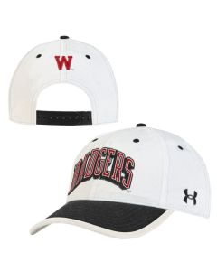 Wisconsin Badgers Under Armour White Iconic Badgers Adjustable Cap