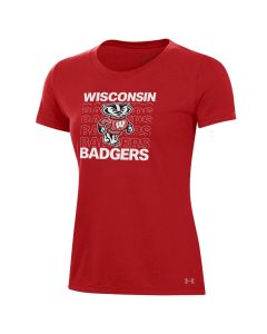 Wisconsin Badgers Under Armour Red Women's Repeat Performance Cotton T-Shirt