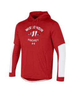 Wisconsin Badgers Under Armour Red Hockey Gameday Terry Hooded Sweatshirt