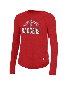 Wisconsin Badgers Under Armour Women's Red Noble Twist Long Sleeve Shirt