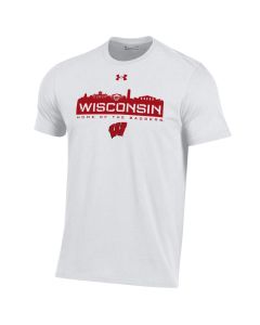 Wisconsin Badgers Under Armour White Skyline Performance Cotton T-Shirt 