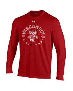 Wisconsin Badgers Under Armour Red U RAH RAH Long Sleeve T-Shirt