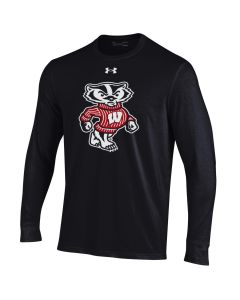 Wisconsin Badgers Under Armour Black Full Bucky Performance Cotton Long Sleeve T-Shirt