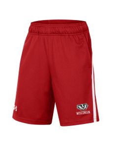 Wisconsin Badgers Under Armour Red Youth Bucky Head Shorts
