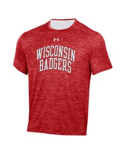 Wisconsin Badgers Under Armour Red Twist Yoke Tech T-Shirt