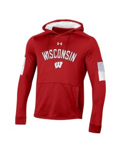 Wisconsin Badgers Under Armour Red Mills Tech Terry Hooded Sweatshirt