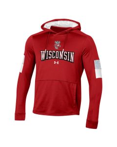 Wisconsin Badgers Under Armour Red Charter Tech Terry Hooded Sweatshirt