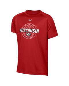 Wisconsin Badgers Under Armour Red Youth Basketball Tech T-Shirt
