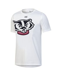 Wisconsin Badgers Under Armour White Youth Bucky Head Tech T-Shirt