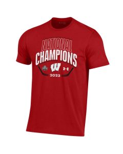 Wisconsin Badgers Under Armour Red 2023 Women's Hockey National Champions T-Shirt