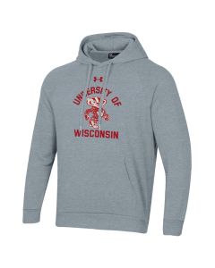 Wisconsin Badgers Under Armour Gray Observatory All Day Fleece Hooded Sweatshirt