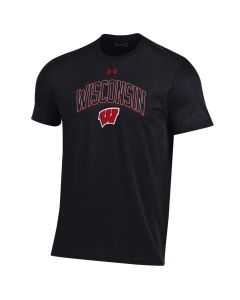 Wisconsin Badgers Under Armour Black Outburst Performance Cotton T-Shirt