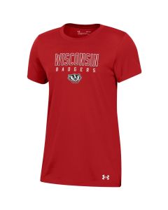 Wisconsin Badgers Under Armour Women's Red Murray Tech T-Shirt