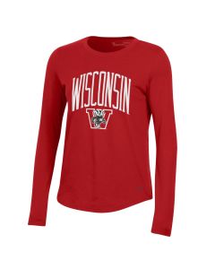 Wisconsin Badgers Under Armour Red Women's Bowen Long Sleeve T-Shirt