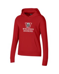 Wisconsin Badgers Under Armour Red Women's Doty All Day Fleece Hooded Sweatshirt