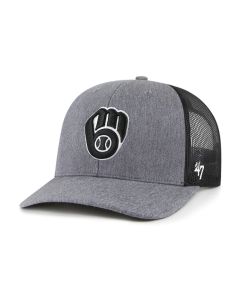 Milwaukee Brewers '47 Brand Carbon Ball & Glove Trucker Adjustable Snapback Cap