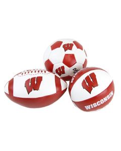 Wisconsin Badgers Baden Soft Touch 3 Pack Mini Ball Set