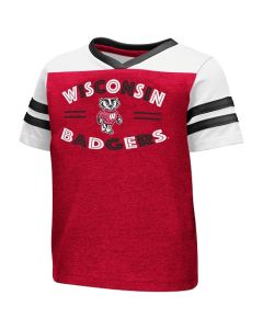 Wisconsin Badgers Colesseum Red & White Toddler Girls Good Feathers T-Shirt