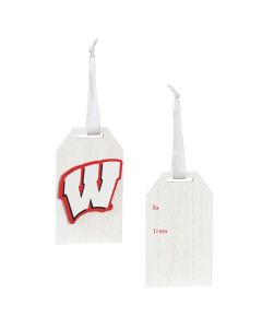 Wisconsin Badgers Gift Tag Wood Ornament