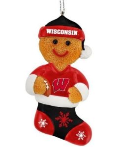 Wisconsin Badgers Gingerbread Guy Ornament