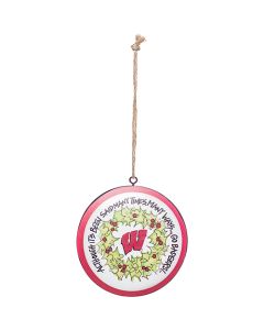 Wisconsin Badgers Circular Metal Ornament