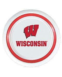 Wisconsin Badgers White & Red 7 Inch Plate