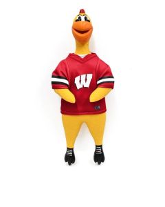 Wisconsin Badgers Rubber Chicken Dog Toy