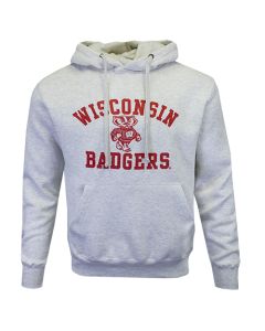 Wisconsin Badgers Ash Gray Bucky Afton Hooded Sweatshirt