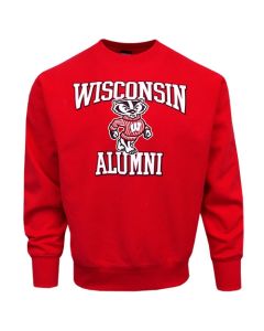 Wisconsin Badgers Red Screen Printed Alumni Allegiance Crew Neck Sweatshirt