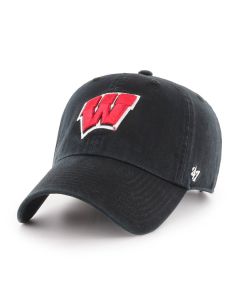 Wisconsin Badgers '47 Brand Black W Cleanup Adjustable Cap