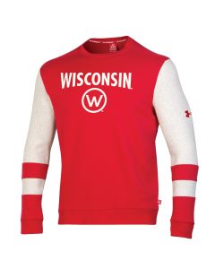 Wisconsin Badgers Under Armour Red Iconic Circle Crewneck Sweatshirt
