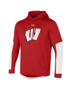 Wisconsin Badgers Under Armour Red Motion Terry Gameday Hooded Sweatshirt