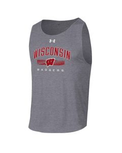 Wisconsin Badgers Under Armour Carbon Overshadow Tech Tank