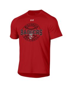Wisconsin Badgers Under Armour Red Sofball Strike Tech T-Shirt