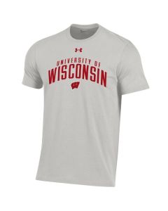 Wisconsin Badgers Under Armour Silver Heather University Admission Performance Cotton T-Shirt