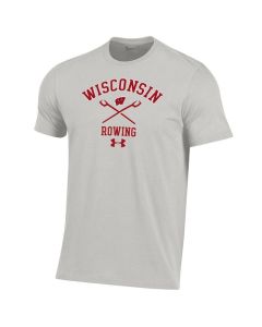 Wisconsin Badgers Under Armour Silver Heather Rowing Performance Cotton Basic T-Shirt