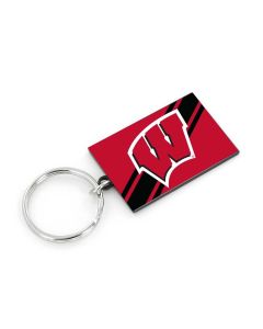 Wisconsin Badgers Striped Key Tag